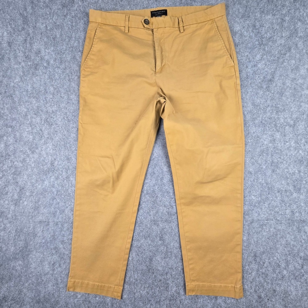 Banana Republic Mens 35x30 Grayson Lived In Chino Pants Slim Tapered Honeycomb